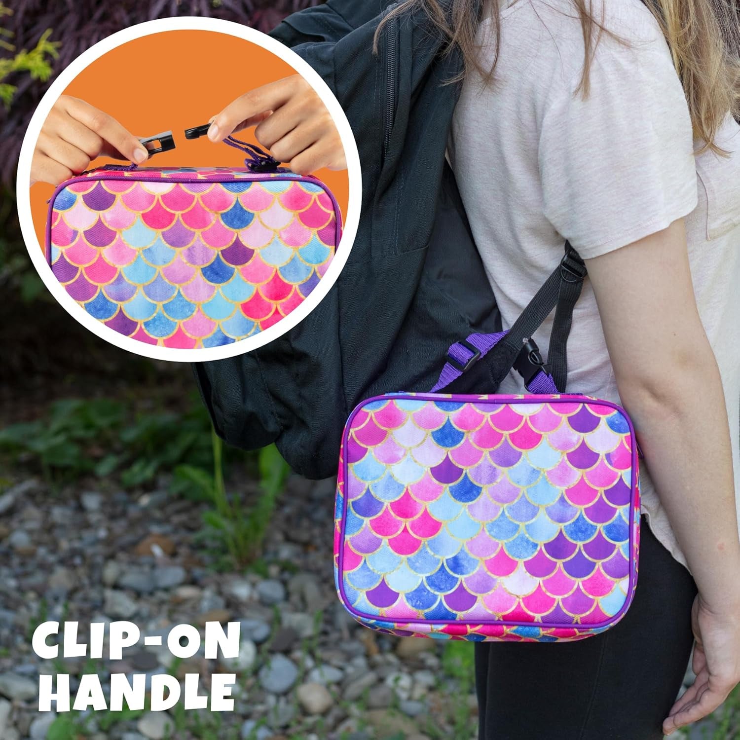 Lunch Box for Kids- Insulated, Waterproof, Durable Tote Bag Lunchbox Fits Bento Boxes, Containers, Jars, Bottles- Keeps Food Hotter or Colder Longer- Back to School Reusable Sleeve for Girls