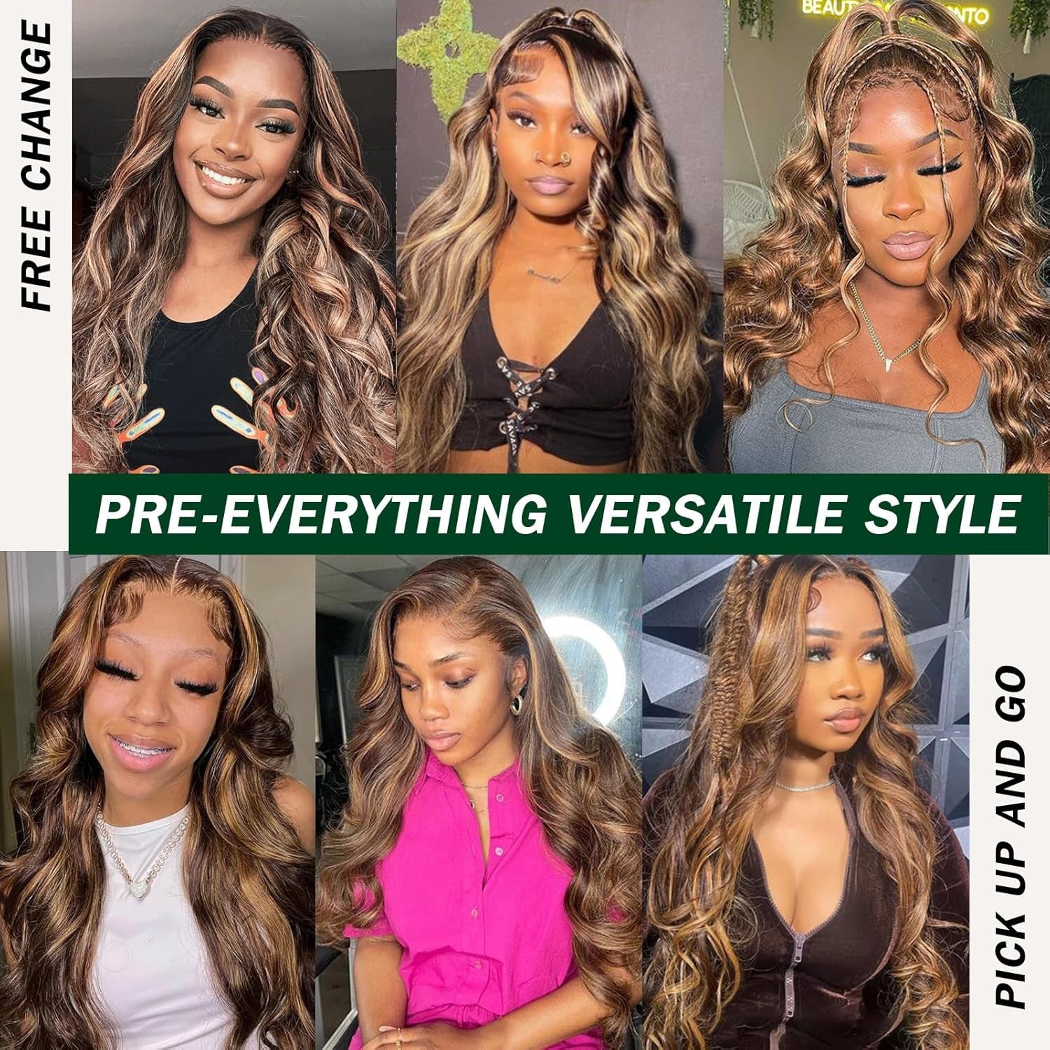 Highlighted 13X4 HD Transparent Lace Front Wigs Body Wave Honey Blonde Pre Plucked Lace Front Wig for Black Women Blonde Highlight Wavy Frontal Wig 4H27 Natural Looking Long Haired Wig