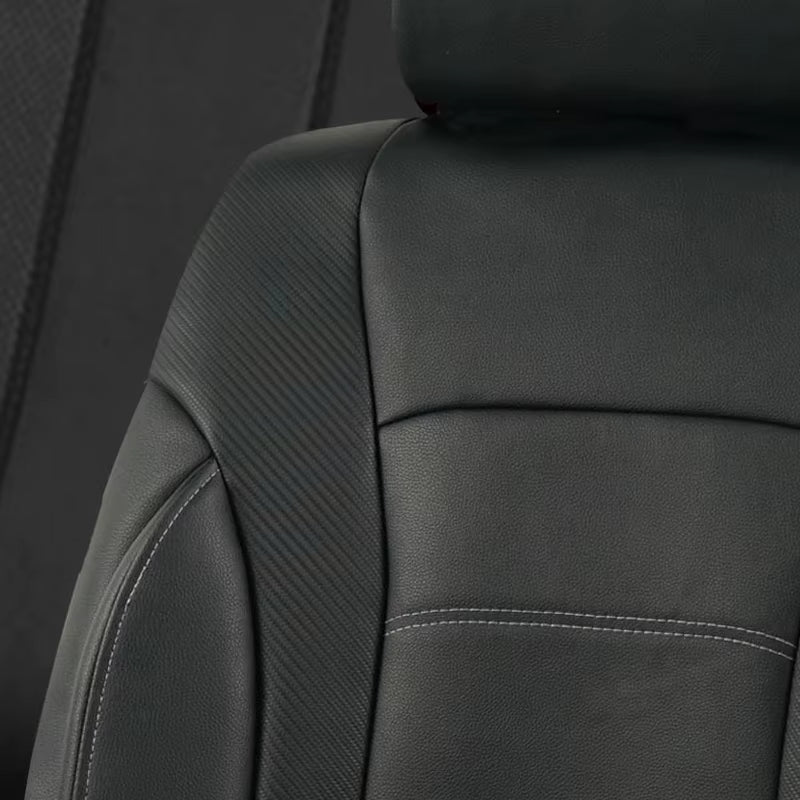 Black Universal Car Seat Covers Leather Splicing Carbon Fiber Car Accessories Interior Seat Protector Cushion Luxury