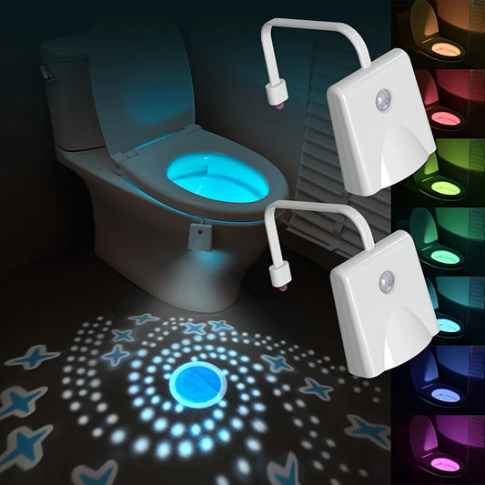Toilet Light, Toilet Night Lights with Star Projector and Motion Sensor 16 Colors Changing,Toilet Bowl Seat LED Night Light