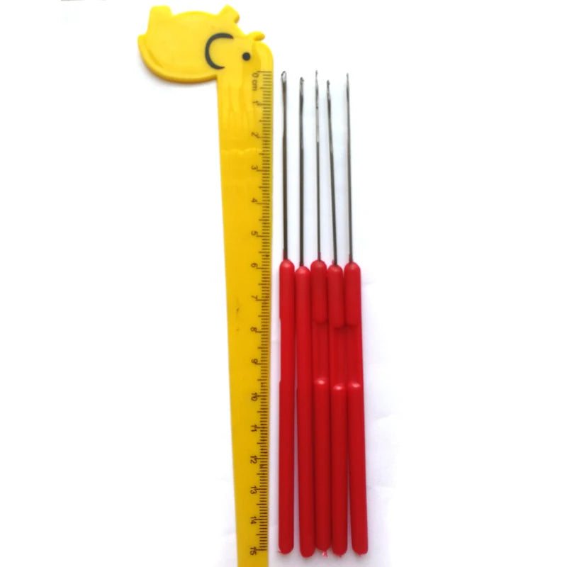 Lace Crochet Hook Knitting Needles Plastic Handle Small Crochet Hooks Hair Weaving for Braids 5Pcs/Lot