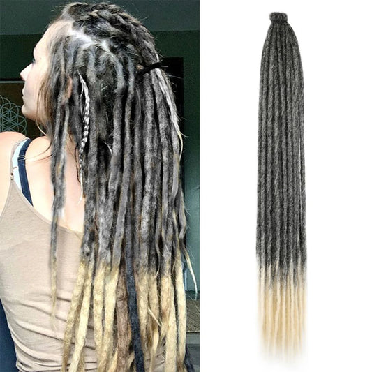 24 Inch Synthetic Dreadlock Hair Extensions 10 Root/Lot Hippie Single Ended Dreads Loc Extensions Reggae Style Crochet Hair