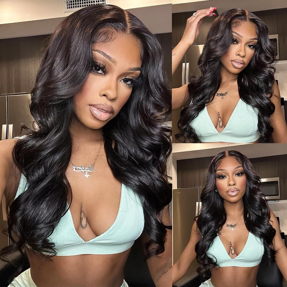 13X4 Transparent HD Lace Frontal 18 Inch Brazilian Body Wave Lace Frontal Closure Human Hair 100% Unprocessed Virgin Human Hair Frontals Pre Plucked with Baby Hair 150% Density Natural Black
