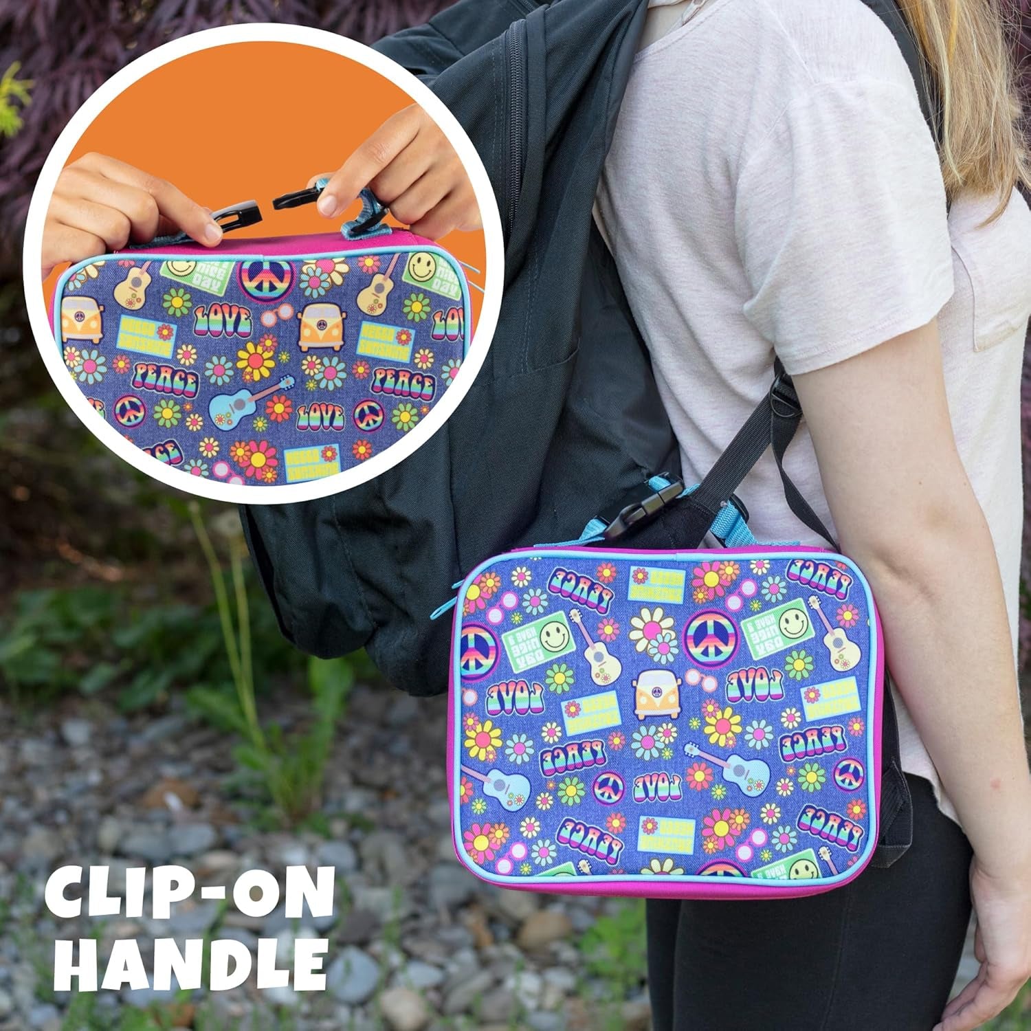 Lunch Box for Kids- Insulated, Waterproof, Durable Tote Bag Lunchbox Fits Bento Boxes, Containers, Jars, Bottles- Keeps Food Hotter or Colder Longer- Back to School Reusable Sleeve for Girls