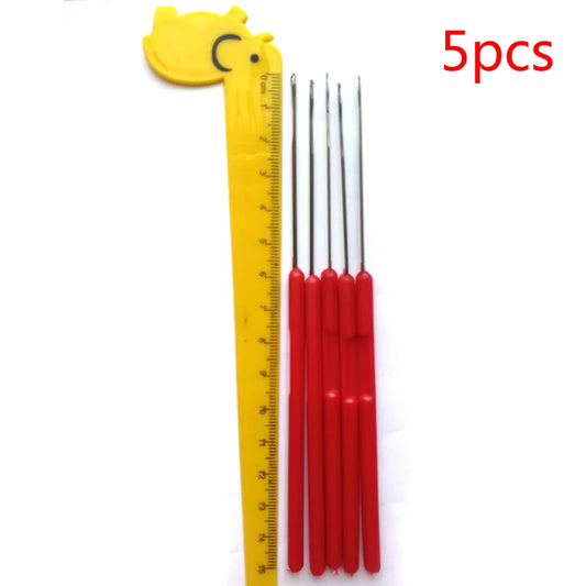 Lace Crochet Hook Knitting Needles Plastic Handle Small Crochet Hooks Hair Weaving for Braids 5Pcs/Lot