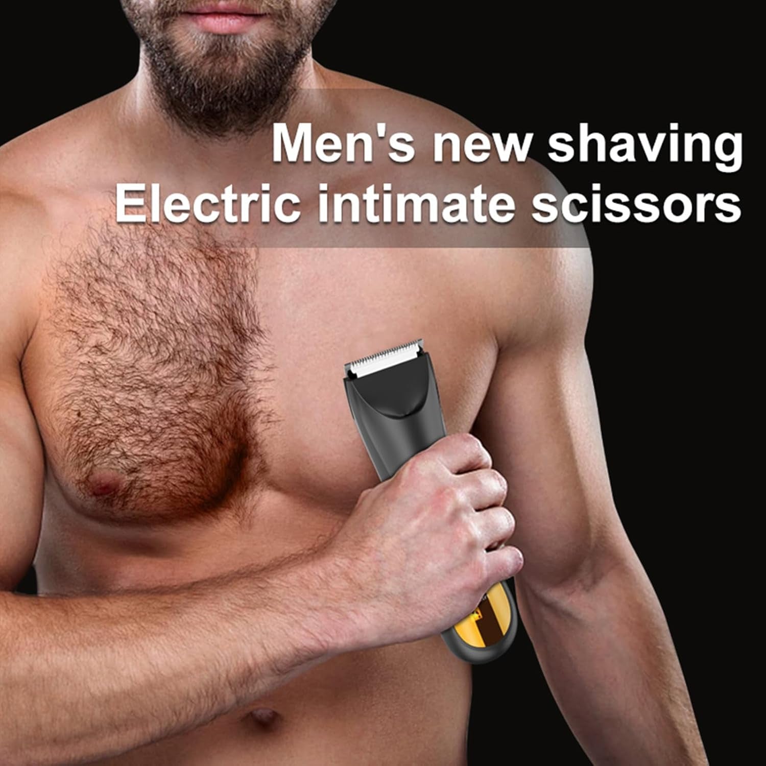 LIHTNING Beard Trimmer for Men, Rechargeable Shavers for Men, Electric Razor for Men, Waterproof Groin Hair Trimmer Body Trimmer, Pubic Hair Trimmer with Standing Recharge Dock(Golden)