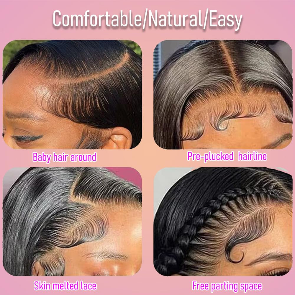 13X4 Transparent HD Lace Frontal 18 Inch Brazilian Body Wave Lace Frontal Closure Human Hair 100% Unprocessed Virgin Human Hair Frontals Pre Plucked with Baby Hair 150% Density Natural Black