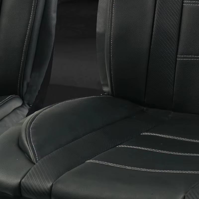 Black Universal Car Seat Covers Leather Splicing Carbon Fiber Car Accessories Interior Seat Protector Cushion Luxury