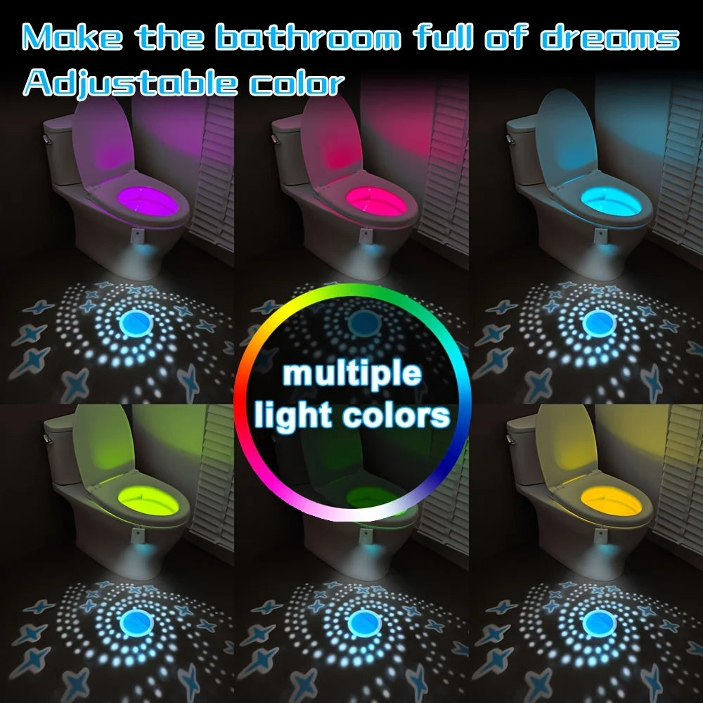 Toilet Light, Toilet Night Lights with Star Projector and Motion Sensor 16 Colors Changing,Toilet Bowl Seat LED Night Light