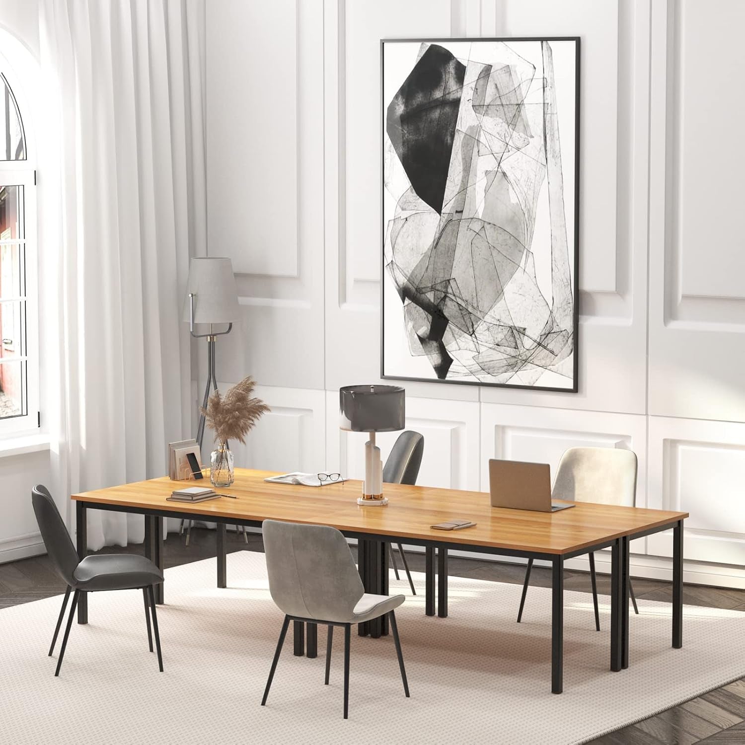 63Inches Computer Desk PC Desk Office Desk Workstation for Home Office Use Writing Table, Teak