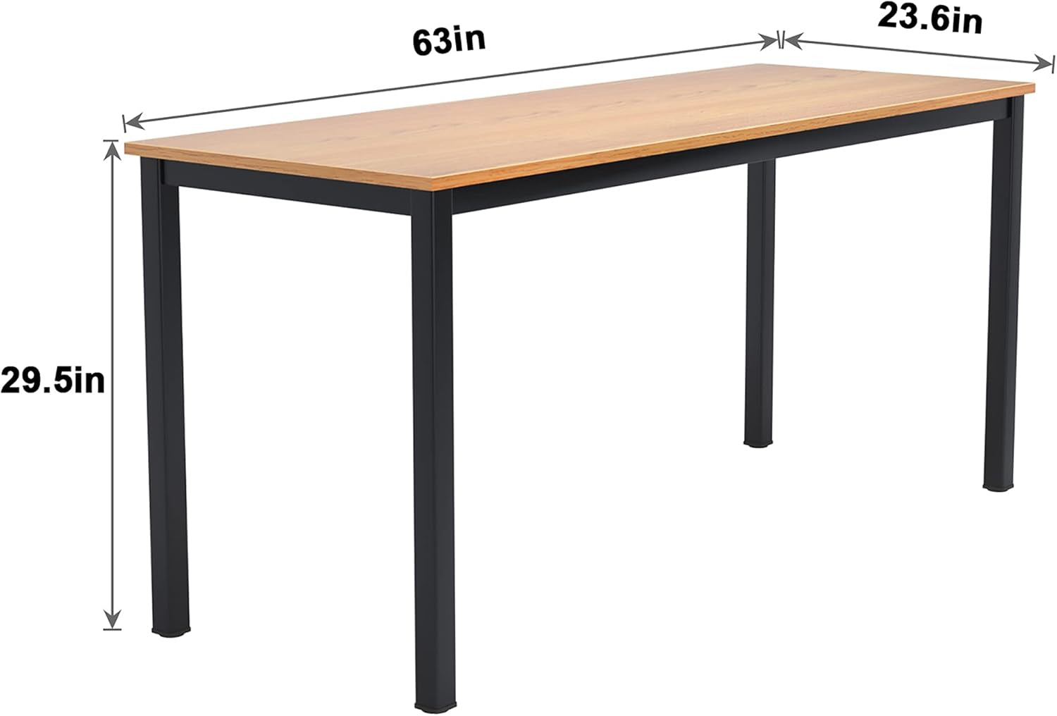 63Inches Computer Desk PC Desk Office Desk Workstation for Home Office Use Writing Table, Teak